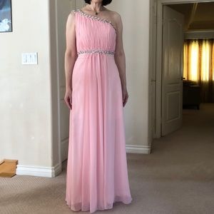 Light coral formal gown with jeweled bodice sz S